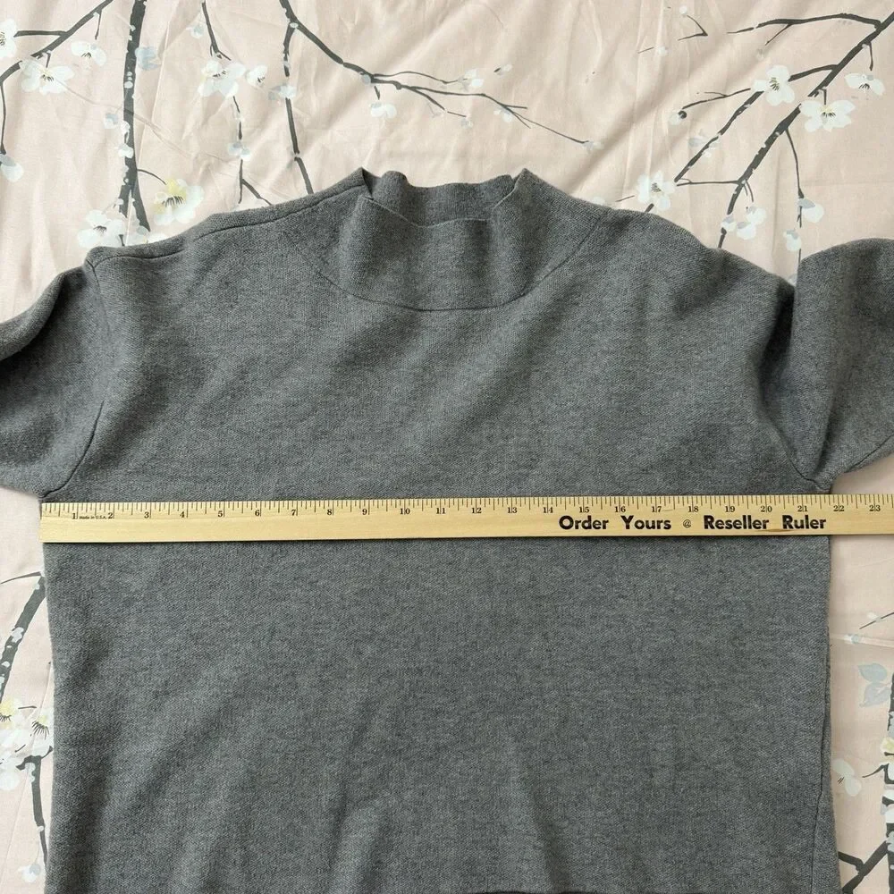 Quince Sweater Womens‎ Small Heather Gray Eco-Knit Milano Stitch Mock Neck